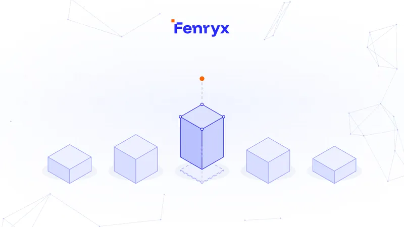 Isometric illustration of five blue blocks of different heights in a row, with the tallest one highlighted at the centre.