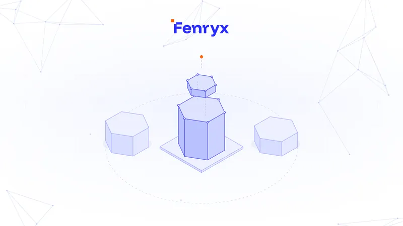 Isometric illustration of a tall blue hexagonal prism with a separate lid, flanked by two flat hexagons inside a dotted ellipse.